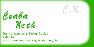 csaba meth business card
